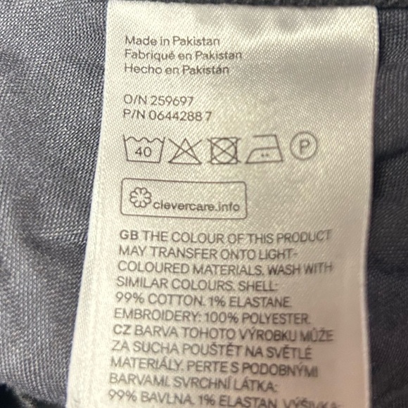 H&M Black Straight Jeans Red/Green Embroidered Flowers Stretch Women's Size 4 - Picture 10 of 11